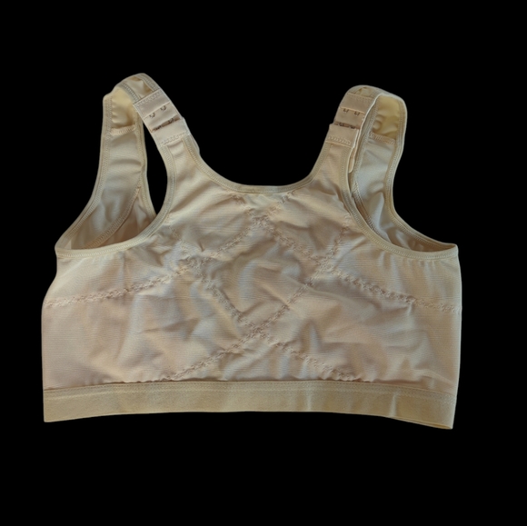 Front Closure Wirefree Mesh Sports Bra LARGE Creamy Nude - Picture 7 of 10